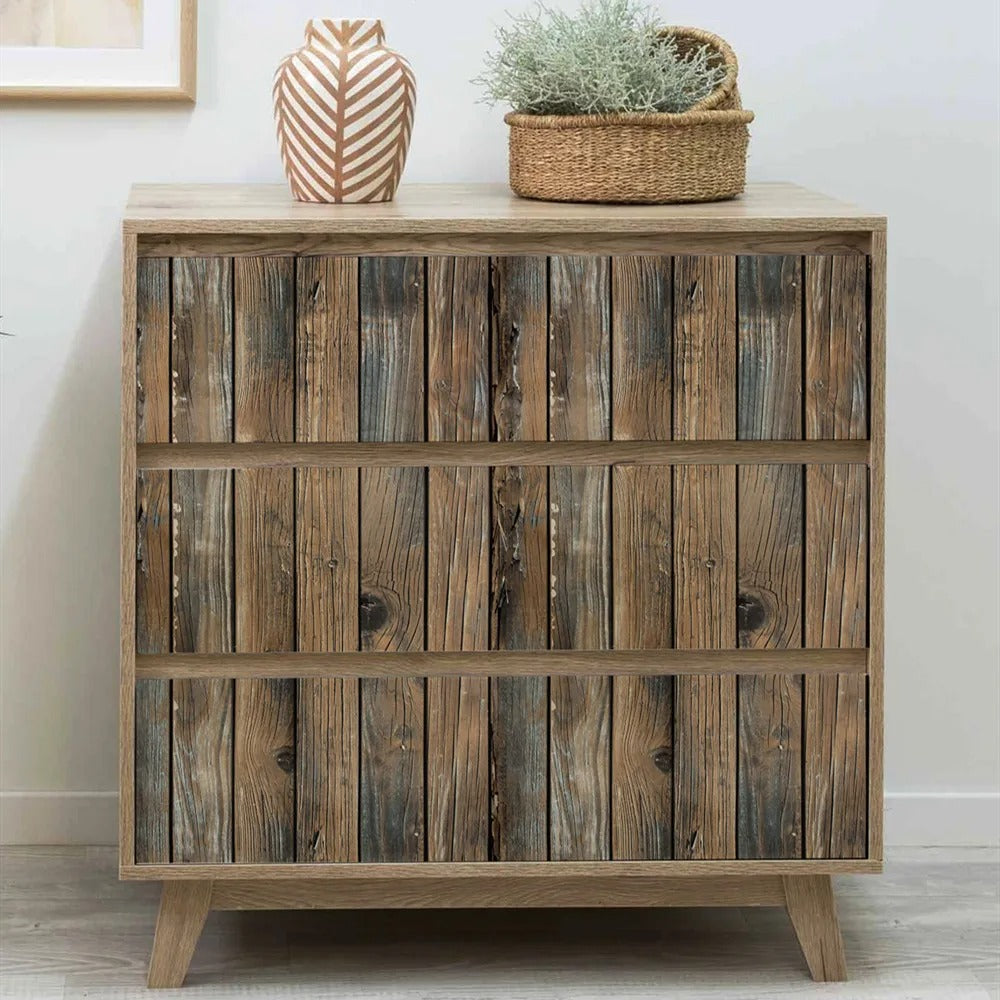 Retro wooden adhesive wallpaper 6mx45cm