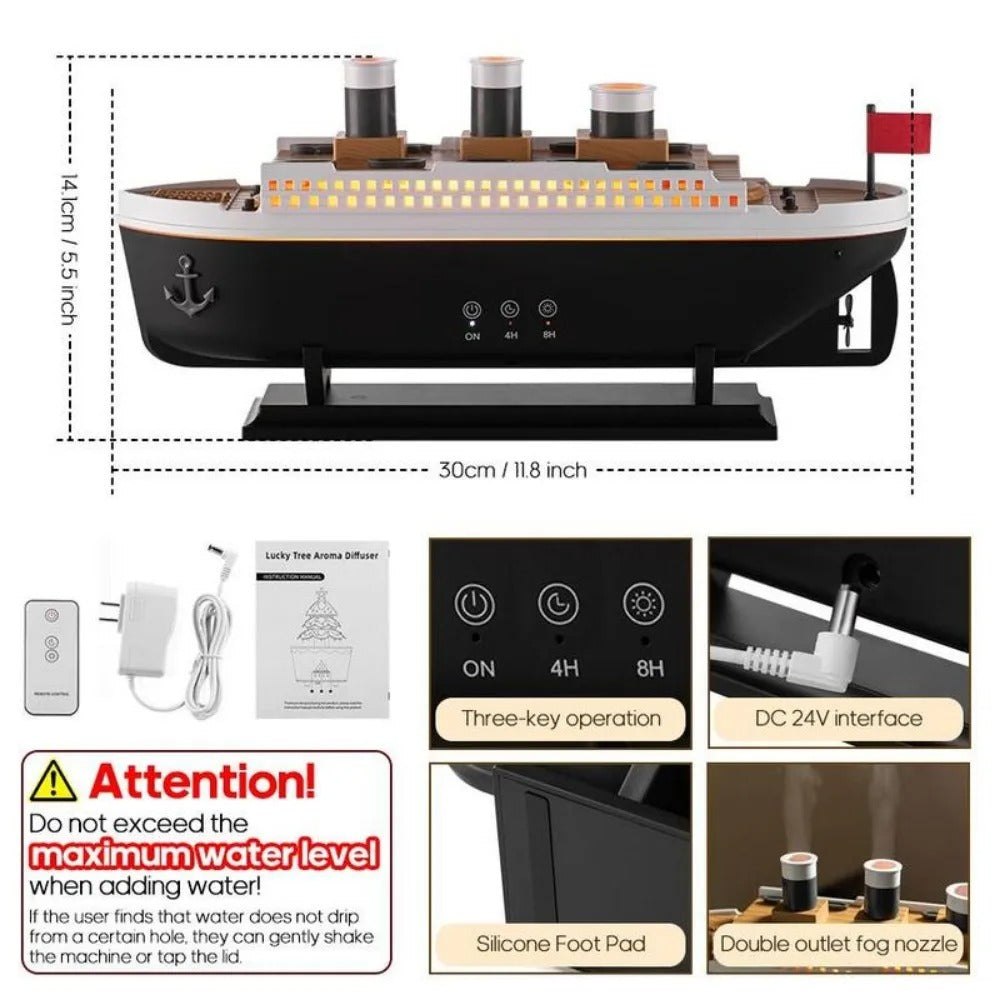 Titanic Ship Model Aroma Diffuser & Humidifier – Elegance, Relaxation & Style
